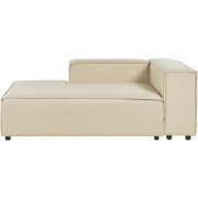 Beliani APRICA - Chaise longue-Beige-Kunstlinnen