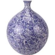 Fine Asianliving Chinese Vaas Porselein Blauw Wit Koi Vissen
