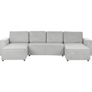 Beliani VATNE - U-vormige bank-Grijs-Polyester