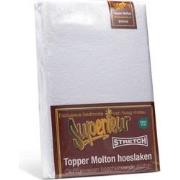 Superieur Topper Molton Hoeslaken - 90/100 x 200/220 cm - Beschermt uw...
