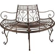 Clayre & Eef Tuinbank  160x82x87 cm Bruin Zwart Ijzer Bank Buiten