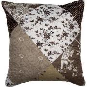 Clayre & Eef Kussenhoes 40x40 cm Bruin Polyester Bloemen Sierkussenhoe...