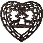 Clayre & Eef Onderzetters Pannen 20x24x2 cm Bruin Metaal Hartvormig He...