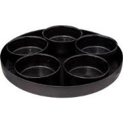 Tapas-set Astra - Glazen Serveerschaal 6-delig - 34x5 cm - Zwart