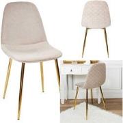 Eetkamerstoelen Set van 4 stuks - Royal Eettafelstoel - Taupe/Goud
