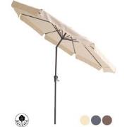 4gardenz® Parasol Rond 300 cm met Volant - Kantelbaar - Creme
