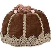 Clayre & Eef Decoratie Beeld Taart Ø 15x10 cm Bruin Textiel op Kunstst...
