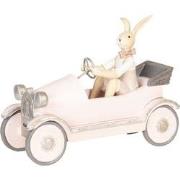 Clayre & Eef Beeld Konijn 24x9x18 cm Roze Polyresin Woonaccessoires