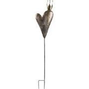 Clayre & Eef Tuinsteker Hart 20x7x115 cm Goudkleurig Ijzer Hartvormig ...