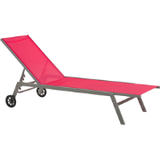 Beliani LEVANZO - Tuinligstoel-Rood-Staal