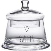Clayre & Eef Voorraadpot Deksel  Ø 12x13 cm Glas Rond Hart Sweets Voor...