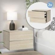 Set van 2 nachtkastjes met twee laden 42x29x30 cm Sonoma eik ML design