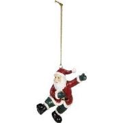 Clayre & Eef Kersthanger Kerstman 8 cm Rood Polyresin Kerstboomversier...
