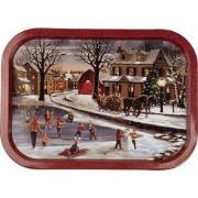 Clayre & Eef Dienblad 40x29x2 cm Rood Blik Winter