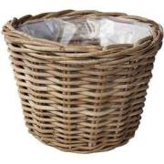 Rotan Bloembak Grey - diameter 25x18 cm