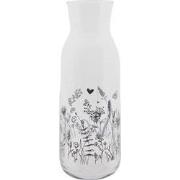Clayre & Eef Karaf  1000 ml Glas Bloemen Waterkan