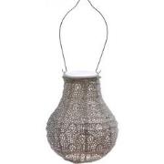 Solar lampion bulb fan 16 cm taupe