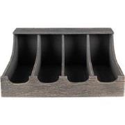 Clayre & Eef Bestekbak  41x29x17 cm Grijs Hout Rechthoek Bestekhouder