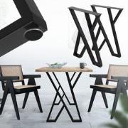 2 tafelpoten B50xH71 cm tafellopers X-vormig staal met poedercoating z...