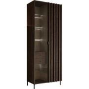 Meubella Vitrinekast Paz - Donkerbruin eiken - 73 cm