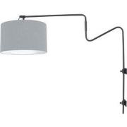 Anne Lighting - wandlamp - Linstrom - zwart - linnen metaal - schemerl...
