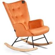 Aemely® Schommelstoel 'Steerne' - Koper Velvet, Blank Hout