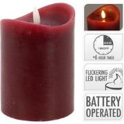 Led Candle 90X125 mm Dark Red