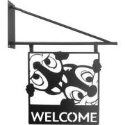 Metal Door Sign Swing Chip & Dale Welcome Black 40x4x35 cm