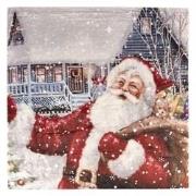 Clayre & Eef Plaid  130x170 cm Rood Wit Polyester Rechthoek Kerstman D...