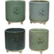 Planter stoneware dia7.50-L7.50-H8.50cm ass