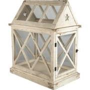 Clayre & Eef Decoratie Kweekkastje  54x35x66 cm Wit Hout Glas Rechthoe...
