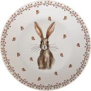 Clayre & Eef Dinerbord  Ø 26 cm Beige Bruin Porselein Rond Konijn Eetb...