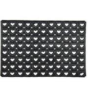 Clayre & Eef Deurmat  60x40 cm Zwart Rubber Rechthoek Harten Mat