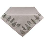 Clayre & Eef Tafelkleed  150x150 cm Beige Groen Katoen Vierkant Dennen...
