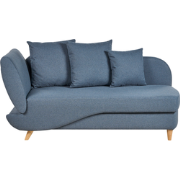 Beliani MERI - Chaise longue-Blauw-Kunstlinnen