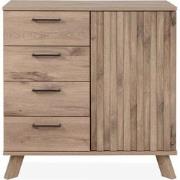 Buffet 4 Laden 1 Deur Eikenhoutdecor L85 cm - Opole