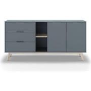 Buffetkast 2 Deuren 2 Nissen 3 Laden L165 cm - Pisco