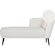 Beliani ARTHEZE - Chaise longue-Wit-Bouclé