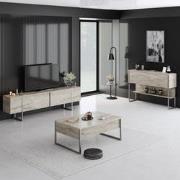 Meubelset Travertijn Luxe - Salontafel + TV Meubel + Dressoir - Zilver...