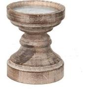 Clayre & Eef Kandelaar  Ø 14x16 cm Bruin Hout Kaarsenstandaard