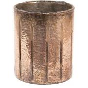 Clayre & Eef Theelichthouder  Ø 13x16 cm Roze Glas Rond Waxinelichthou...