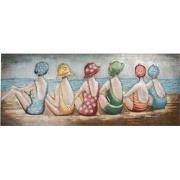 Clayre & Eef 3D Schilderijen metaal 150x60 cm Meerkleurig Metaal Stran...