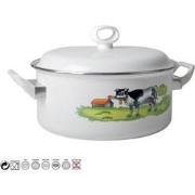 Braadpan stoofpan met deksel Ø 22cm gegoten aluminium geglazuurd gesch...