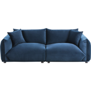 Beliani LUVOS - Driezitsbank-Blauw-Fluweel