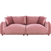 Beliani LUVOS - Driezitsbank-Roze-Fluweel