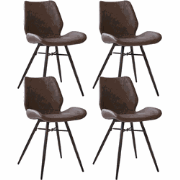 Set van 4 Eetkamerstoelen Beau Industrieel Taupe Kunstleer - Zonder Ar...