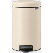 NewIcon Pedaalemmer, 12 liter, kunststof binnenemmer - Soft Beige