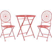 Beliani SCARIO - Bistroset-Rood-IJzer