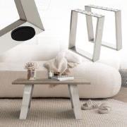 Set van 2 tafellopers 80GRAD helling 40x43 cm zilver 8x2cm roestvrij s...