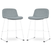 Nino-Mats barkruk zacht groen - wit onderstel - 65 cm - set van 2